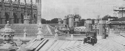 Auston 7 on roof of Cambridge Senate House