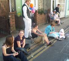 Sitting on the kerb